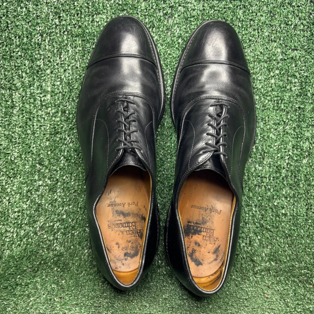 Allen Edmonds Park Avenue Cap Toe Oxford Leather Dress Shoe Black Mens Sz 11.5C